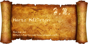 Hertz Márton névjegykártya