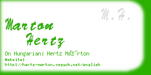 marton hertz business card